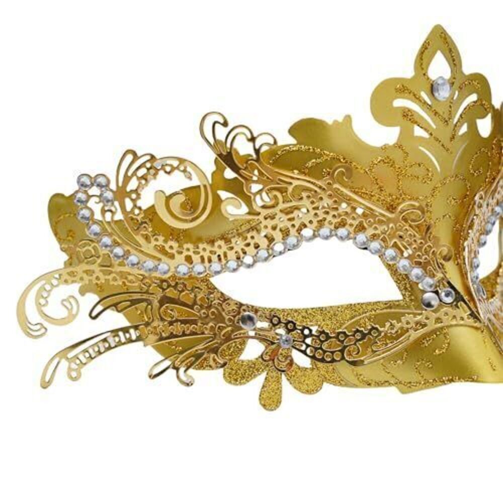 6038 Masquerade Mask Shiny Rhinestone Venetian Mask Prom Carnival Ball - Picture 6 of 7